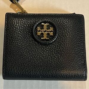 🌒 TORY BURCH BLACK LEATHER WALLET WHIPSTITCH
LOGO MINI